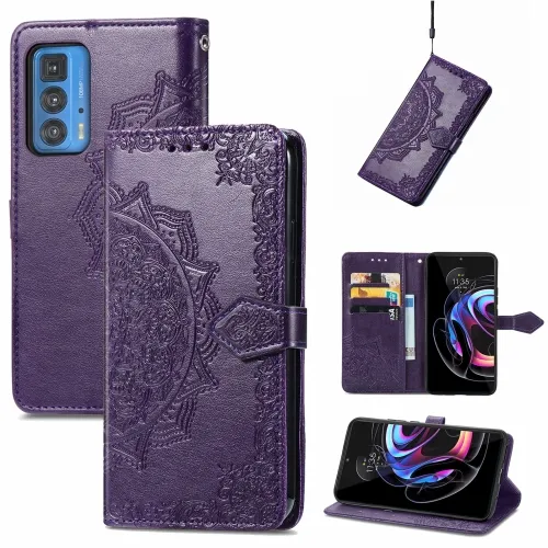 ART Peňaženkový kryt Motorola Edge 20 Pro ORNAMENT fialový