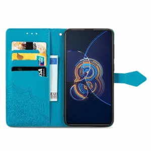 ART Peňaženkový kryt Asus Zenfone 8 Flip (ZS672KS) ORNAMENT modrý