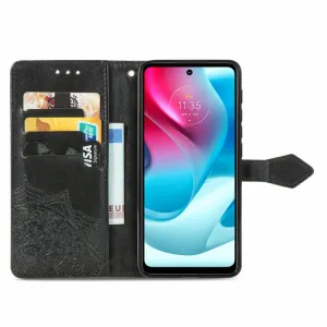 ART Peňaženkový kryt Motorola Moto G60s ORNAMENT čierny