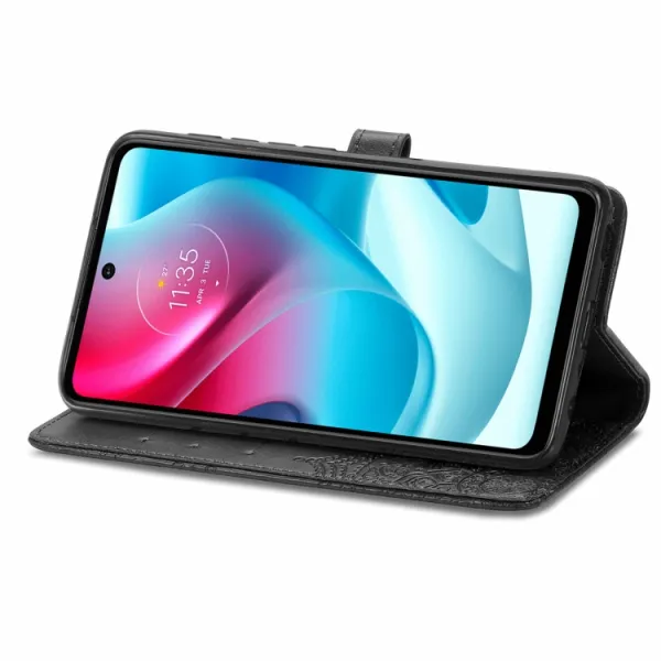ART Peňaženkový kryt Motorola Moto G60s ORNAMENT čierny