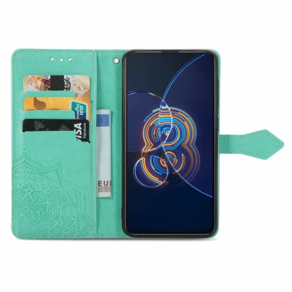 ART Peňaženkový kryt Asus Zenfone 8 Flip (ZS672KS) ORNAMENT zelený