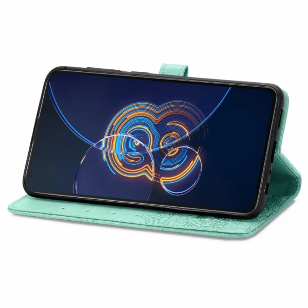 ART Peňaženkový kryt Asus Zenfone 8 Flip (ZS672KS) ORNAMENT zelený