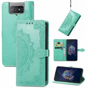 ART Peňaženkový kryt Asus Zenfone 8 Flip (ZS672KS) ORNAMENT zelený