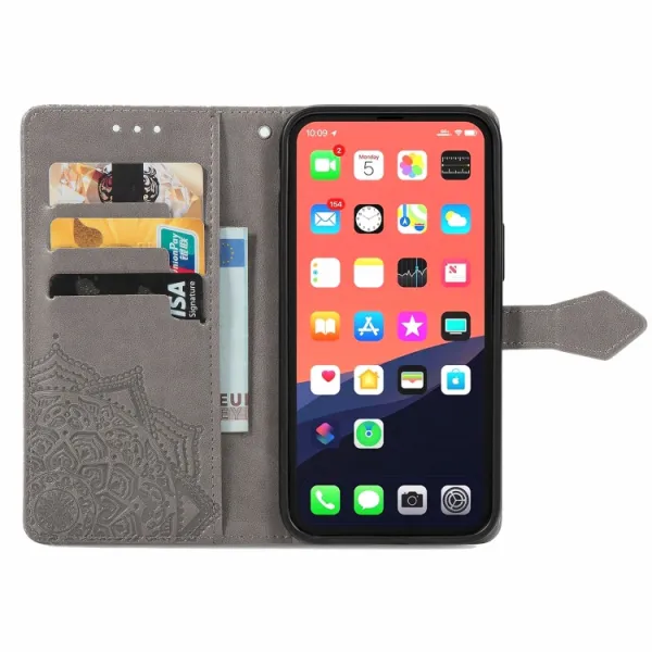ART Peňaženkový kryt Apple iPhone 13 Pro ORNAMENT šedý