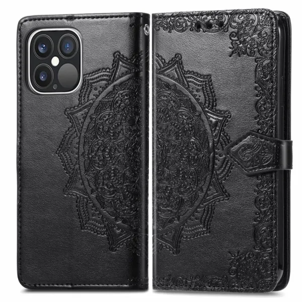 ART Peňaženkový kryt Apple iPhone 13 Pro ORNAMENT čierny
