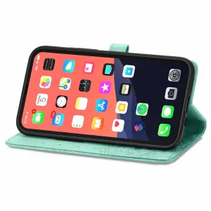 ART Peňaženkový kryt Apple iPhone 13 ORNAMENT zelený