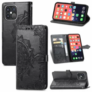 ART Peňaženkový kryt Apple iPhone 13 Pro ORNAMENT čierny