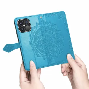 ART Peňaženkový kryt Apple iPhone 13 Pro ORNAMENT modrý