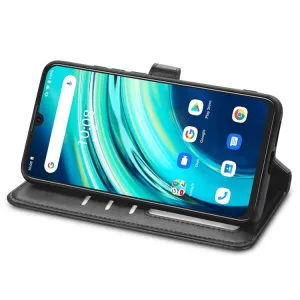 LEATHER BUCKLE Peňaženkový obal Umidigi A9 Pro čierny