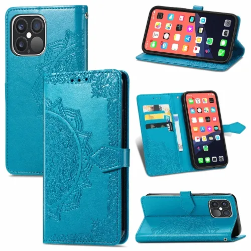 ART Peňaženkový kryt Apple iPhone 13 Pro ORNAMENT modrý