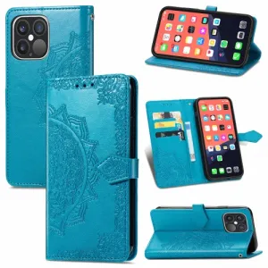 ART Peňaženkový kryt Apple iPhone 13 Pro ORNAMENT modrý
