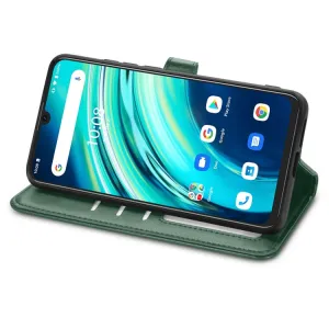 LEATHER BUCKLE Peňaženkový obal Umidigi A9 Pro zelený
