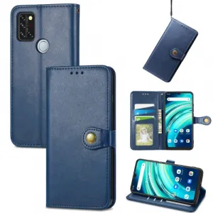 LEATHER BUCKLE Peňaženkový obal Umidigi A9 Pro modrý