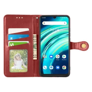LEATHER BUCKLE Peňaženkový obal Umidigi A9 Pro červený