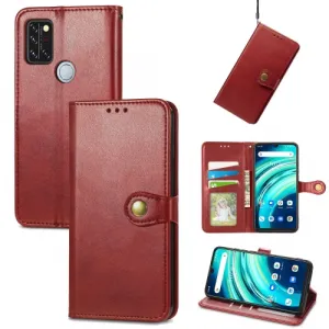 LEATHER BUCKLE Peňaženkový obal Umidigi A9 Pro červený