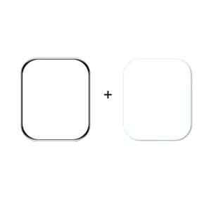 ENKAY Plastový kryt s tvrdeným sklom pre Apple Watch 9 / 8 / 7 (45mm) biely