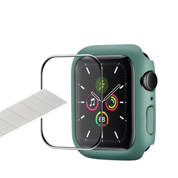 ENKAY Plastový kryt s tvrdeným sklom pre Apple Watch 9 / 8 / 7 (45mm) biely