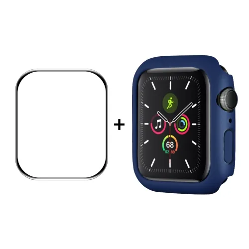 ENKAY Plastový kryt s ochrannou fóliou pre Apple Watch 9 / 8 / 7 (41mm) modrý