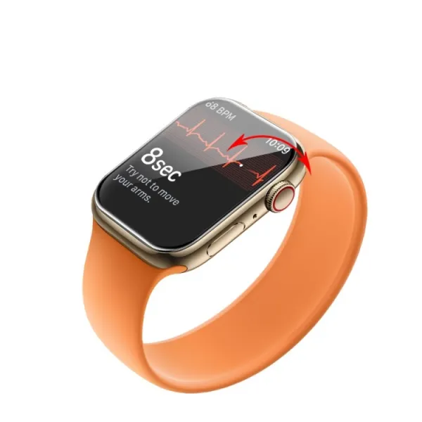 ENKAY Plastový kryt s tvrdeným sklom pre Apple Watch 9 / 8 / 7 (45mm) biely
