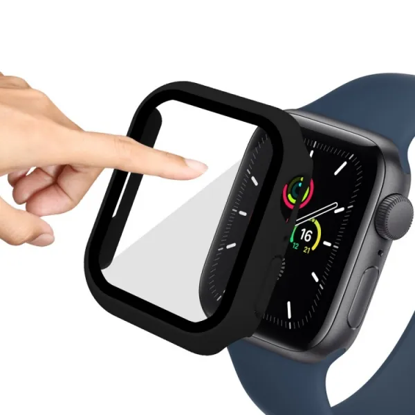 ENKAY Obal s tvrdeným sklom pre Apple Watch 9 / 8 / 7 (41mm) modrý