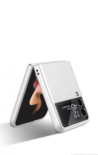 GKK Plastový kryt so sklom pre vonkajší displej Samsung Galaxy Z Flip4 5G biely