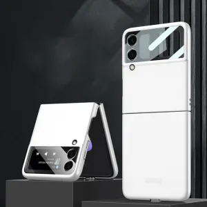 GKK Plastový kryt so sklom pre vonkajší displej Samsung Galaxy Z Flip4 5G biely