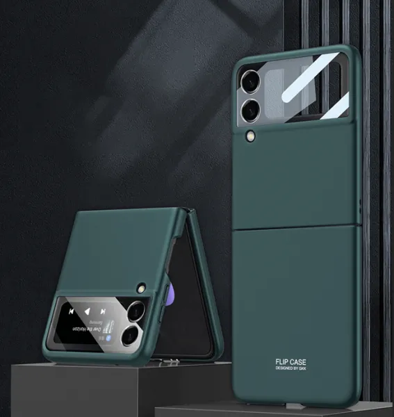 GKK Plastový kryt so sklom pre vonkajší displej Samsung Galaxy Z Flip4 5G zelený