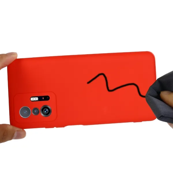 RUBBER Gumený kryt Xiaomi 11T / 11T Pro červený