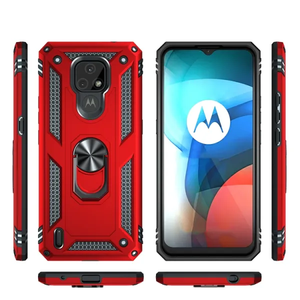 RING Ochranný obal pre Motorola Moto E7 červený
