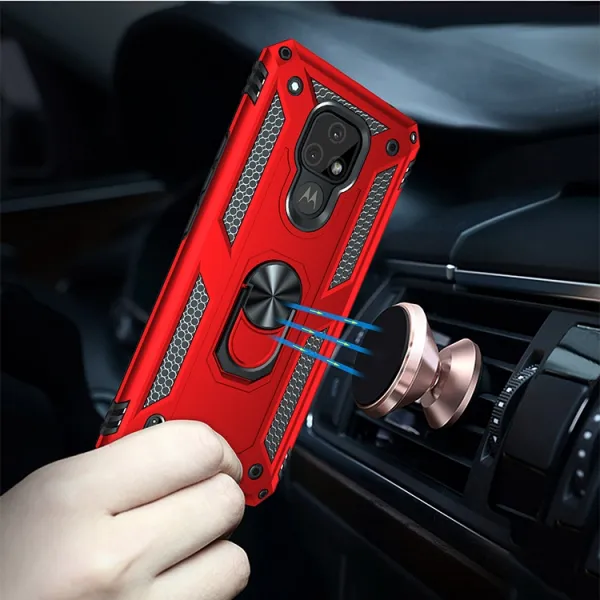 RING Ochranný obal pre Motorola Moto E7 červený