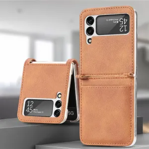 LITCHI Ochranný kryt Samsung Galaxy Z Flip 3 5G hnedý