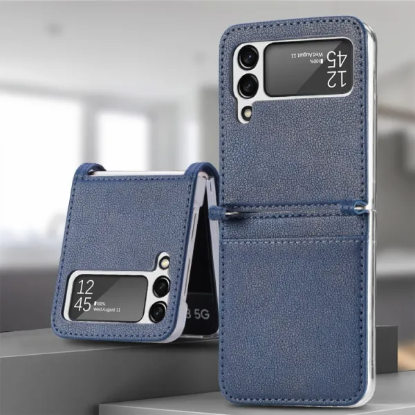 LITCHI Ochranný kryt Samsung Galaxy Z Flip 3 5G modrý
