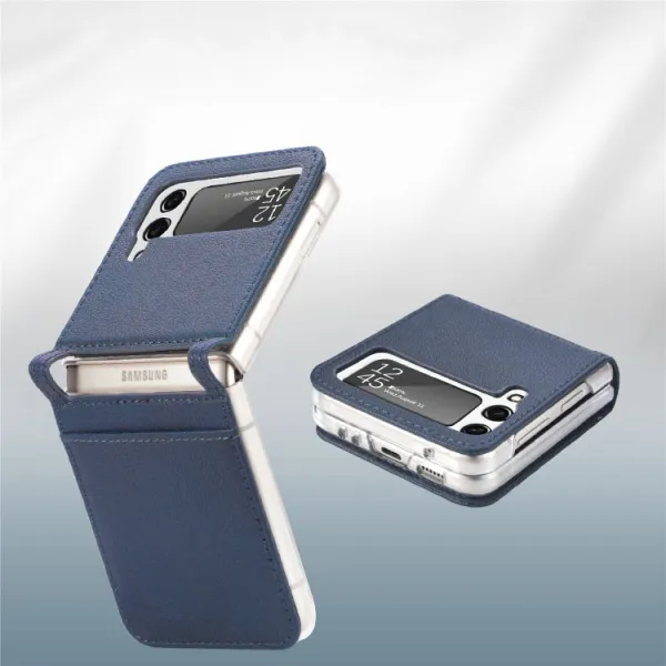 LITCHI Ochranný kryt Samsung Galaxy Z Flip 3 5G modrý
