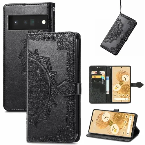ART Peňaženkový kryt Google Pixel 6 ORNAMENT čierny