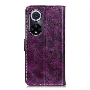 RETRO Peňaženkový obal Huawei Nova 9 fialový