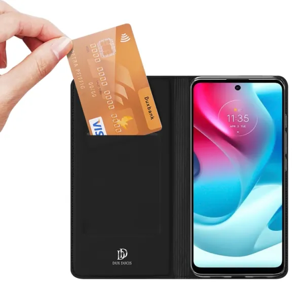 DUX Peňaženkový kryt Motorola Moto G60s čierny