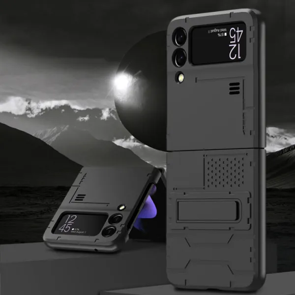 GKK STANDING Odolný kryt Samsung Galaxy Z Flip 3 5G šedý