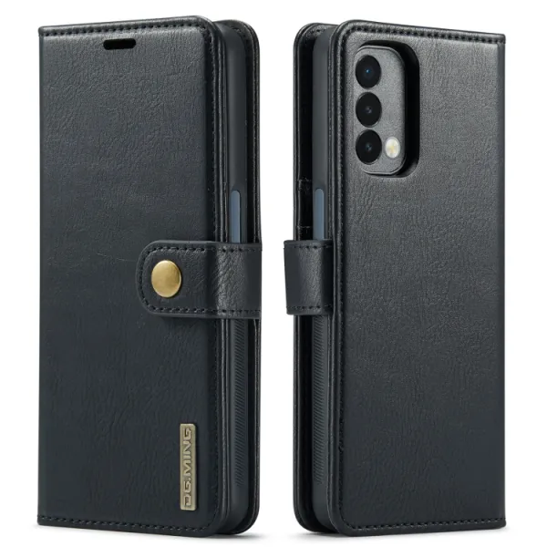 DG.MING Peňaženkový obal 2v1 OnePlus Nord N200 5G čierny