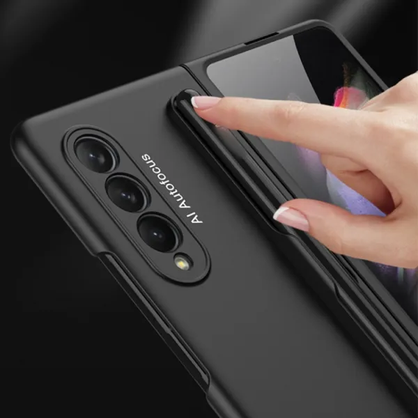 GKK PEN Plastový kryt s držiakom na pero Samsung Galaxy Z Fold 3 5G čierny