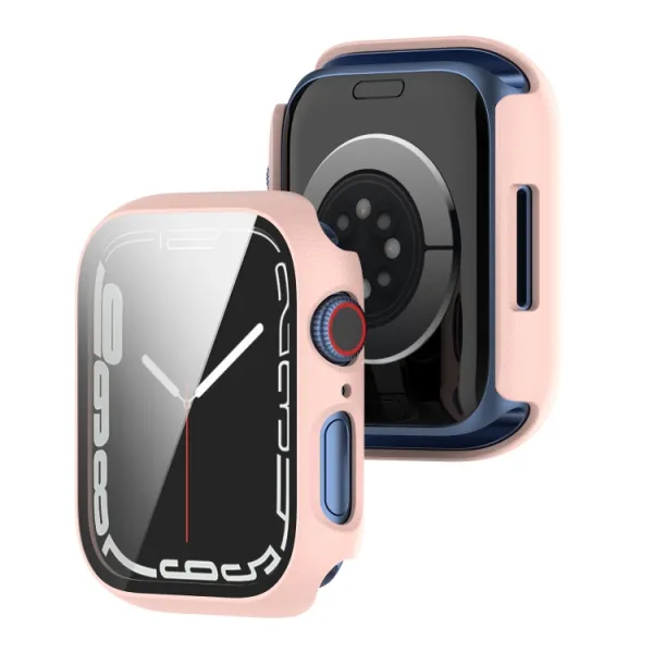Plastový obal s ochranným sklom pre Apple Watch 9 / 8 / 7 (41mm) modrý