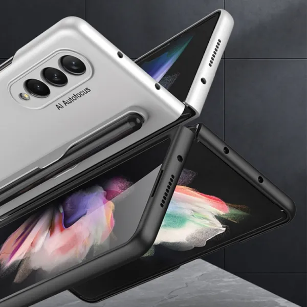 GKK PEN Plastový kryt s držiakom na pero Samsung Galaxy Z Fold 3 5G čierny