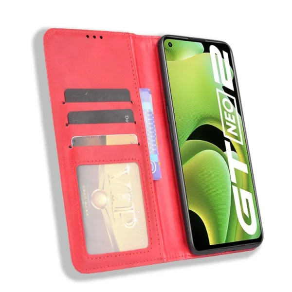 BUSINESS Peňaženkový kryt pre Realme GT Neo2 5G červený