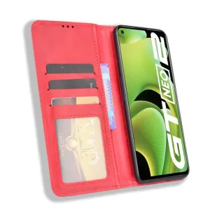 BUSINESS Peňaženkový kryt pre Realme GT Neo2 5G červený