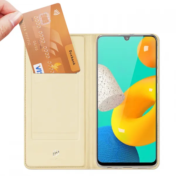 DUX Peňaženkový kryt Samsung Galaxy M32 zlatý