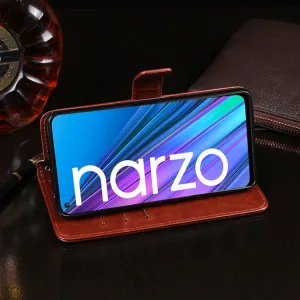 IDEWEI Peňaženkový kryt Realme Narzo 30 5G biely