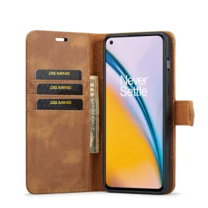DG.MING Peňaženkový obal 2v1 OnePlus Nord 2 5G hnedý