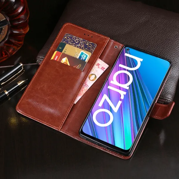 IDEWEI Peňaženkový kryt Realme Narzo 30 5G biely