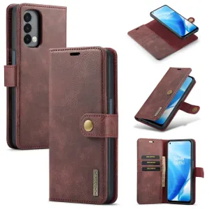 DG.MING Peňaženkový obal 2v1 OnePlus Nord N200 5G červený