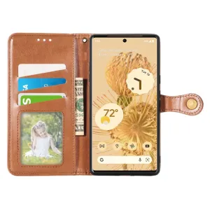 LEATHER BUCKLE Peňaženkový obal Google Pixel 6 hnedý