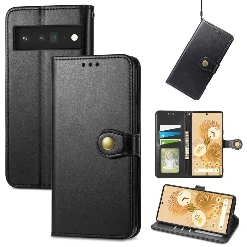 LEATHER BUCKLE Peňaženkový obal Google Pixel 6 čierny